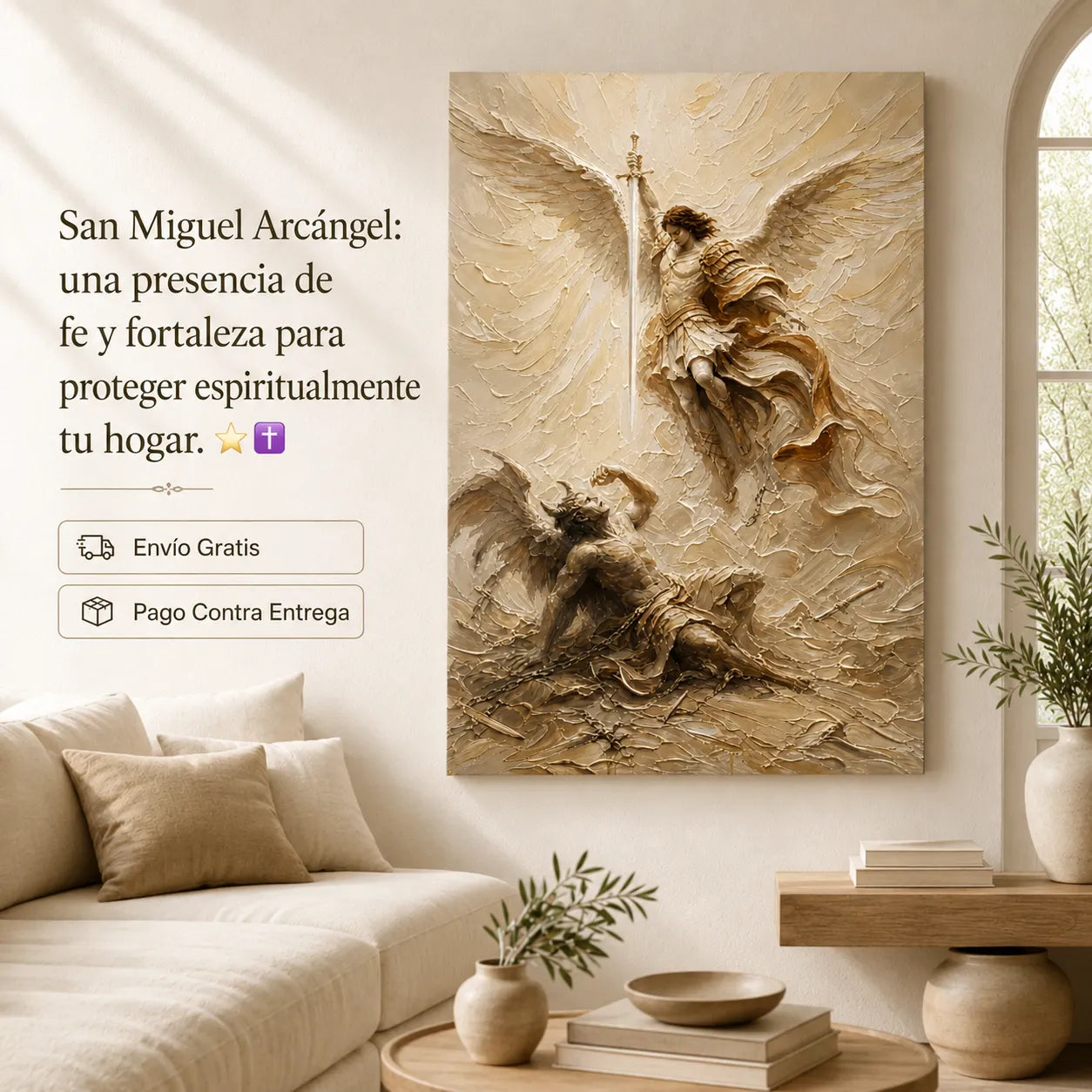 Cuadro De Protección San Miguel Arcángel: una presencia de fe y fortaleza para proteger espiritualmente tu hogar. ⭐✝️