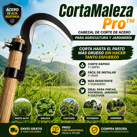 CortaMaleza Pro™ Cabezal de corte de acero para agricultura y jardinería.