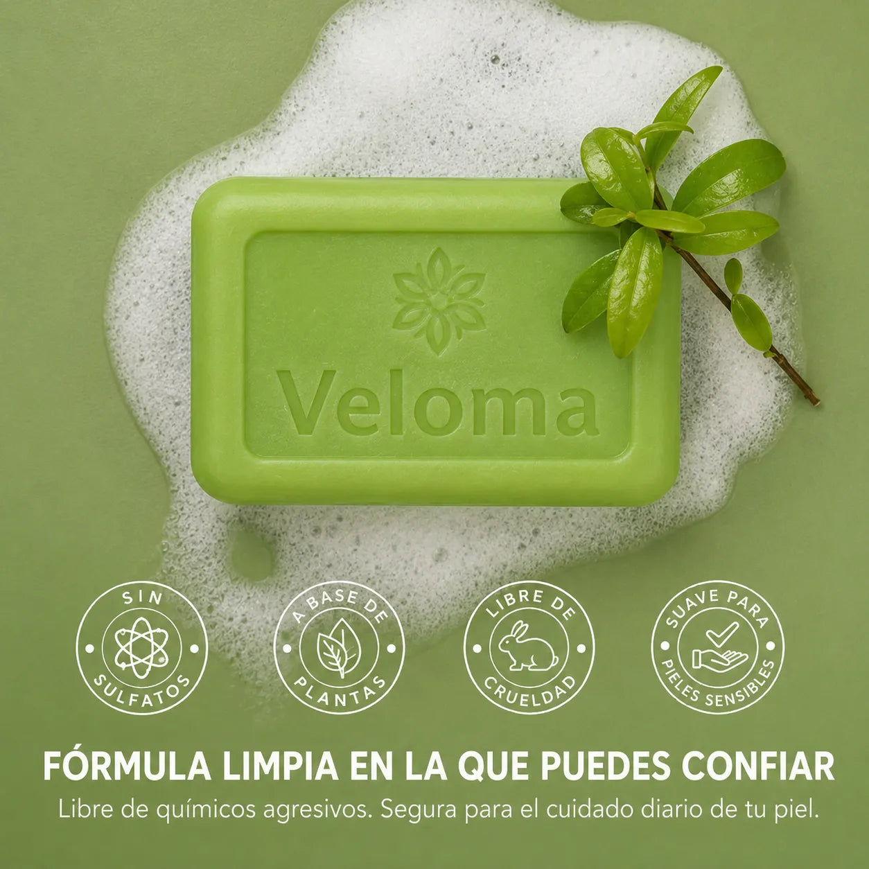 🍃Veloma Jabón Antimicótico de Aceite de Árbol de TE. 2X1 🔥🧼