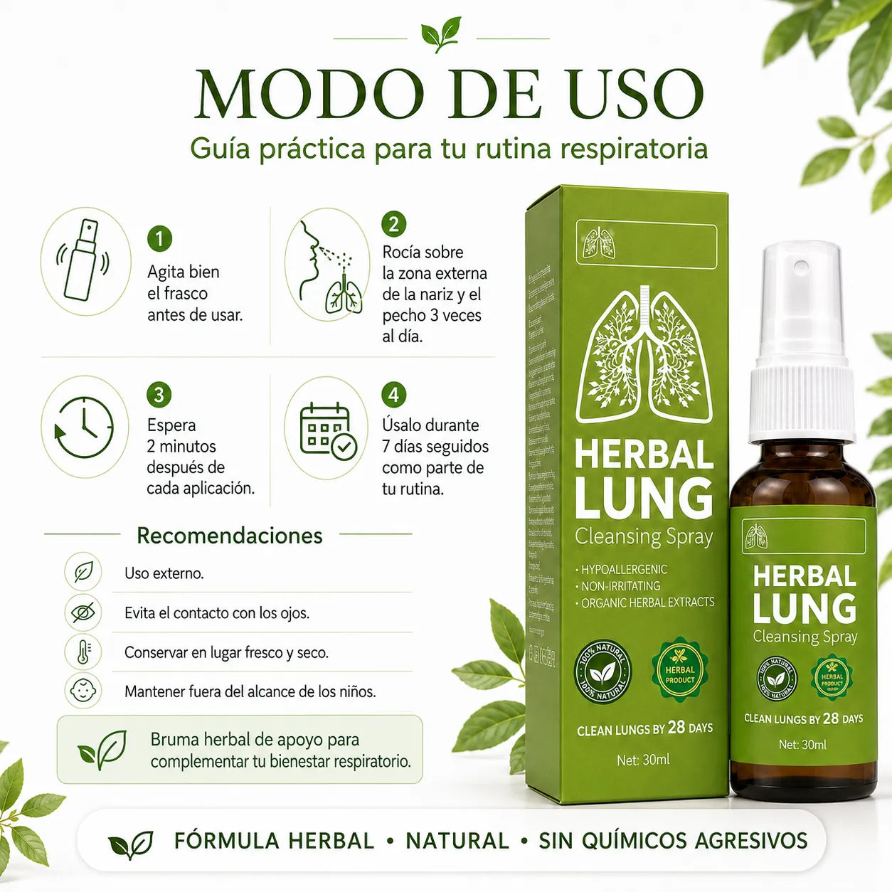 Herbal Lung™ – Spray Herbal para el Cuidado Respiratorio y apoyo pulmonar