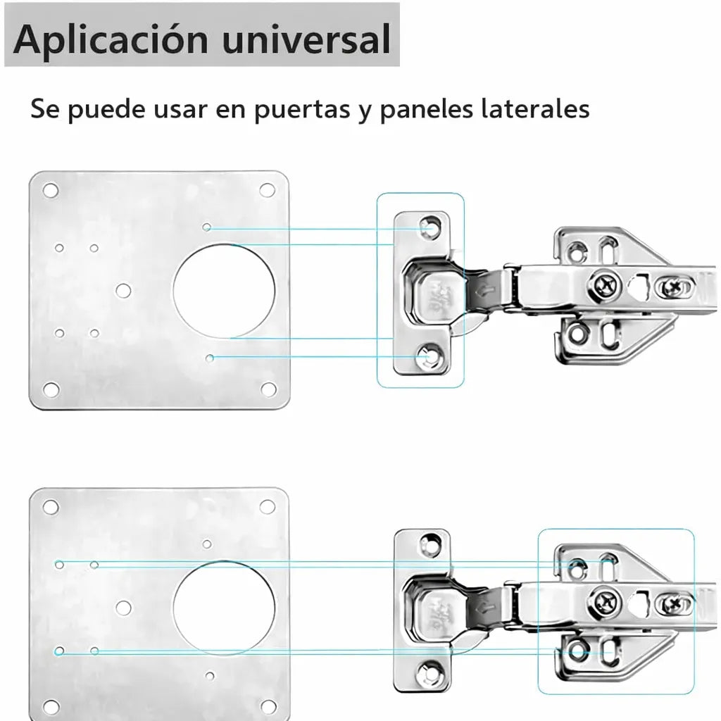Kit de Placas Metálicas Reparadoras de Bisagras.