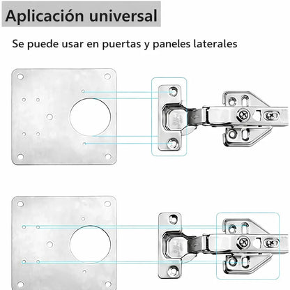 Kit de Placas Metálicas Reparadoras de Bisagras.