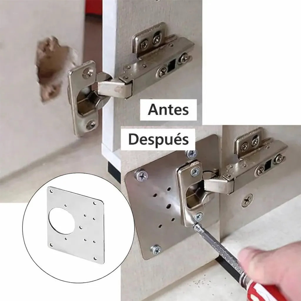 Kit de Placas Metálicas Reparadoras de Bisagras.