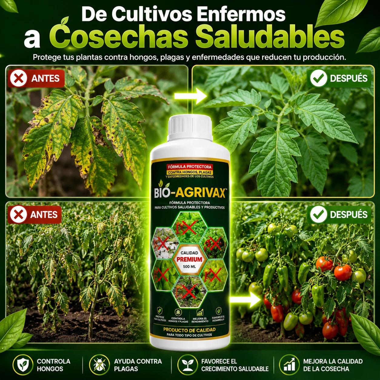 BIO-AGRIVAX MAX™ | Fórmula Protectora para Cultivos Saludables y Productivos