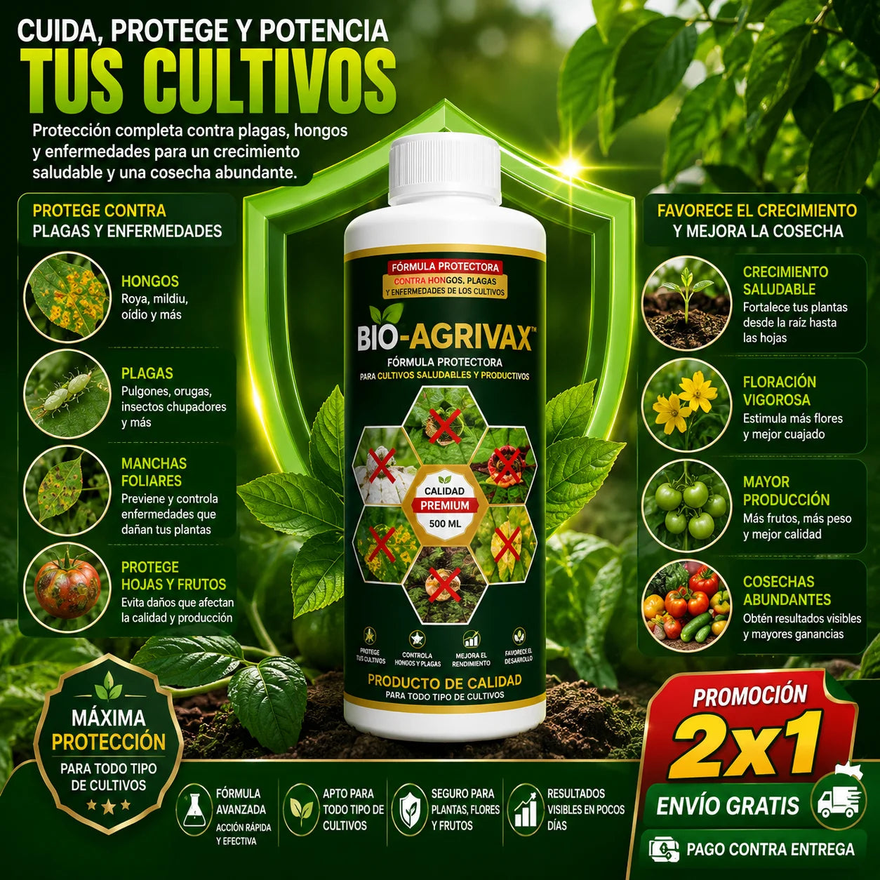 BIO-AGRIVAX MAX™ | Fórmula Protectora para Cultivos Saludables y Productivos