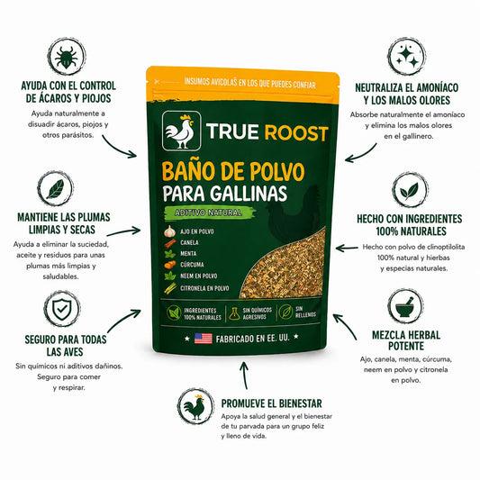 Control de ácaros y piojos para gallinas y pollos 🐓 Suplemento de crecimiento y engorde 500gr