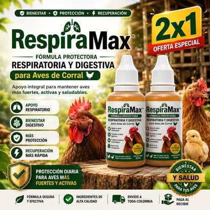 RespiraMax™ Fórmula Protectora Respiratoria y Digestiva para Aves de Corral 🐔