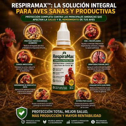 RespiraMax™ Fórmula Protectora Respiratoria y Digestiva para Aves de Corral 🐔