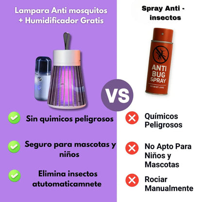 MosqiShock l Lampara Anti mosquitos + Humidificador Nano GRATIS