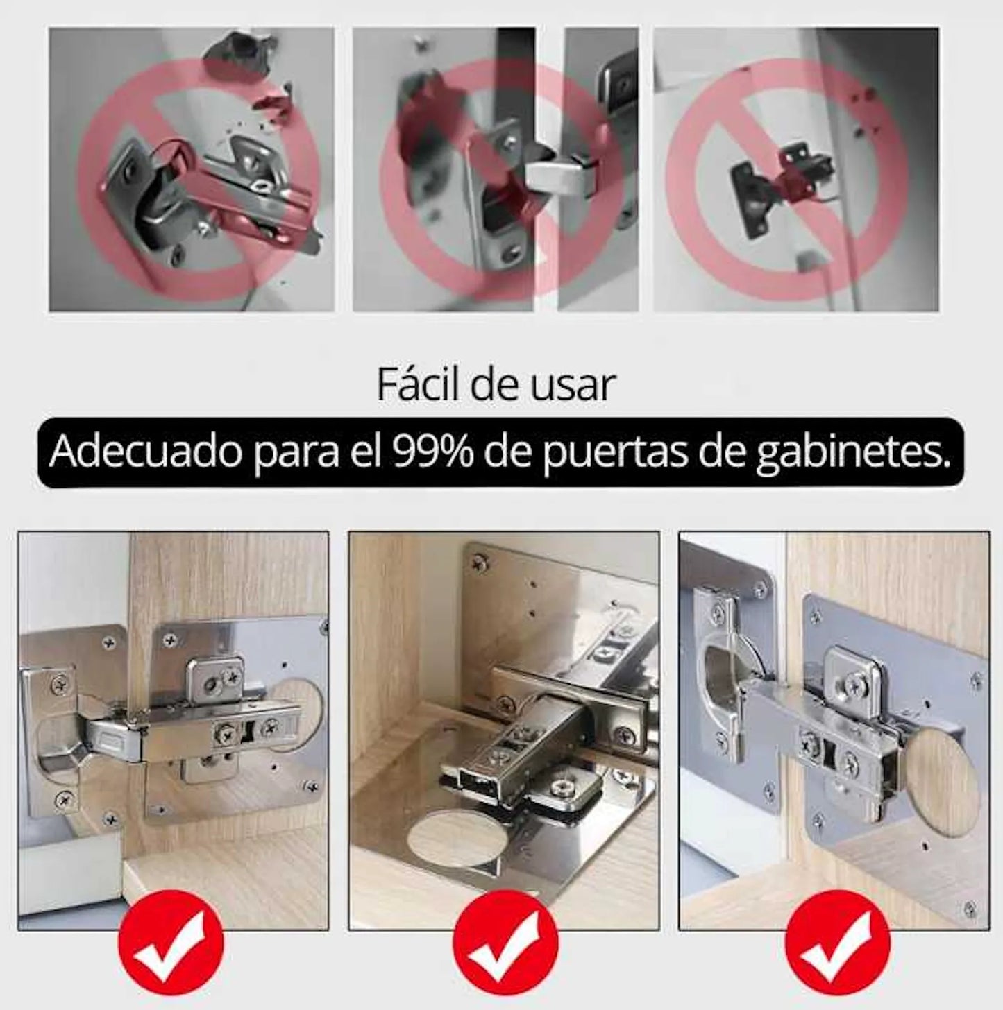 Kit de Placas Metálicas Reparadoras de Bisagras.