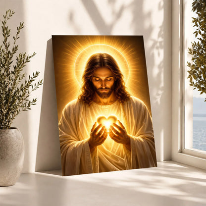 Cuadro Protector Sagrado Corazón de Jesús™ – Luz, Amor y Fe para tu Hogar ❤️✝️